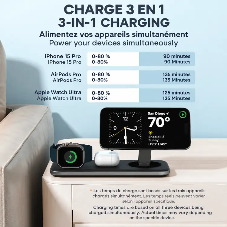 SATECHI Qi2 Trio Foldable Wireless Charging Pad #4