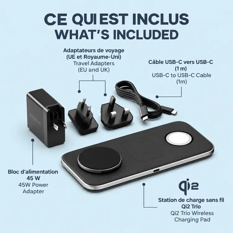 SATECHI Qi2 Trio Foldable Wireless Charging Pad #5