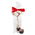 Chocolat chaud sur cuillère avec étiquette