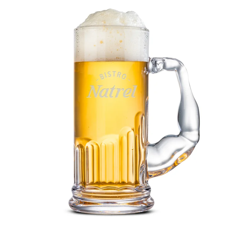 Muscle Man Beer Stein 16 oz - Deep Etch
