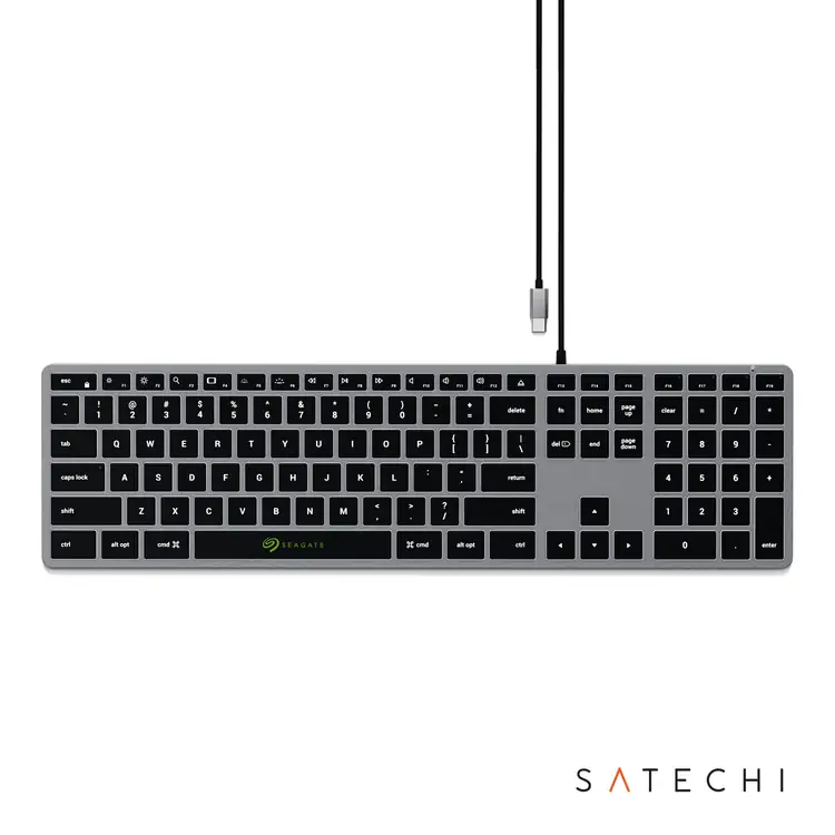 SATECHI Slim W3 Backlit USB-C Wired Keyboard