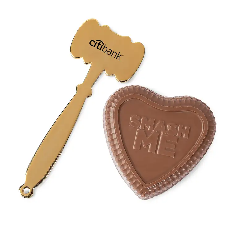 Coeur en chocolat à briser avec nonpareils #2