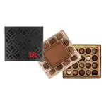 Coffret à deux étages de chocolats et truffes avec couvercle noir