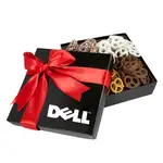 Coffret à quatre compartiments de mini bretzels assortis