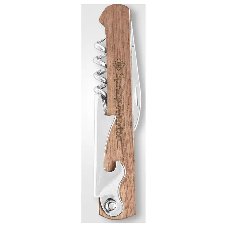 Coffret accessoires à vin Essex en acier inoxydable et acacia #4