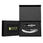 Coffret accessoires à vin Raven en acier inoxydable et silicone