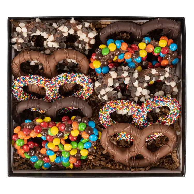 Coffret avec couvercle multicolore de bretzels chocolatés Premier #3