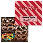 Coffret avec couvercle multicolore de bretzels chocolatés Premier