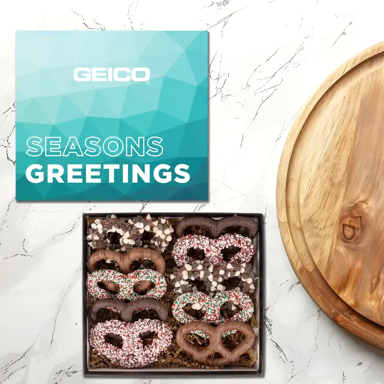 Full Colour Lid Holiday Chocolate Pretzel Gift Box #10