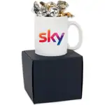 Coffret avec tasse multicolore 11 oz et truffes