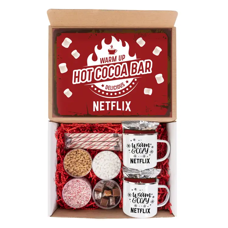 Hot cocoa bar kit with 2 camping mugs