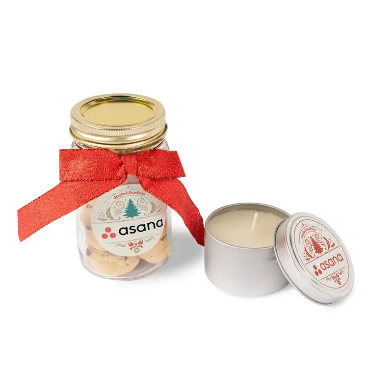 Mason Jar Cookies and Candle Gift Set #4