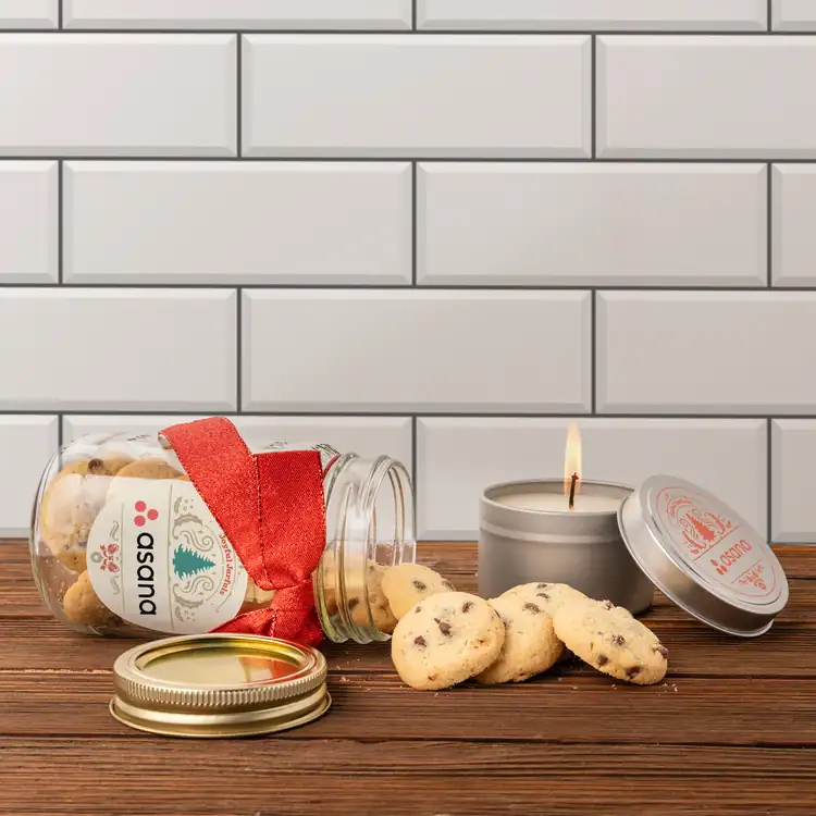 Mason Jar Cookies and Candle Gift Set #6