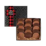 Coffret de 18 biscuits chocolatés avec bande multicolore