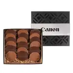 Coffret de 18 biscuits ronds avec bande argentée