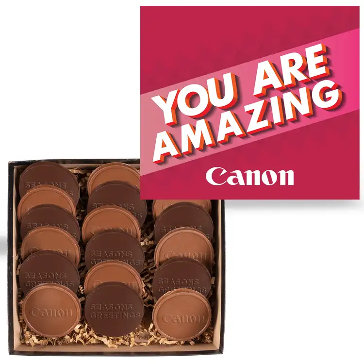 Full Colour Lid Gift Box with 18 Round Chocolate Cookies #2