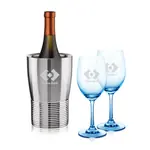 Coffret de 2 verres à vin Soudan 11 oz Bleu et refroidisseur Genoa