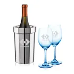 Coffret de 2 verres à vin Soudan 11 oz Bleu et refroidisseur Milano