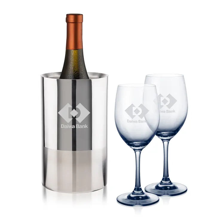 Soudan Wine Glass Set of 2 11 oz Smoke with Catania Cooler