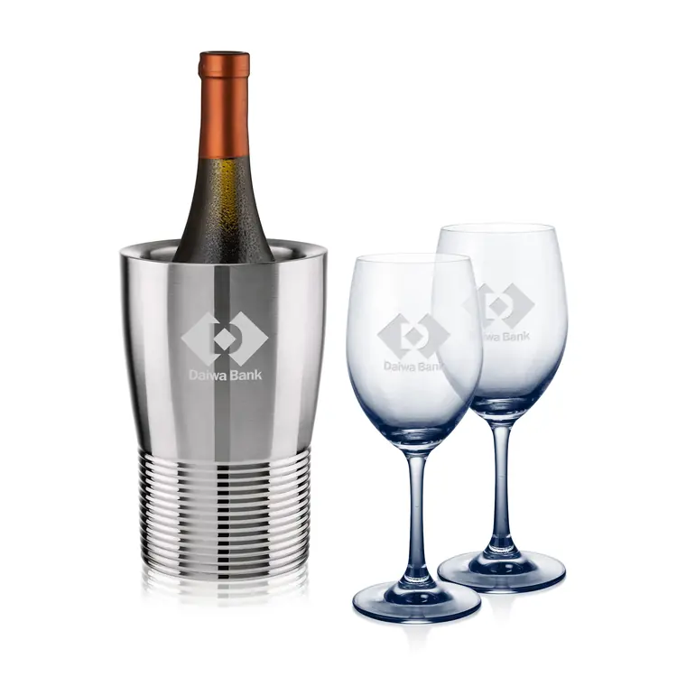 Soudan Wine Glass Set of 2 11 oz Smoke with Genoa Cooler