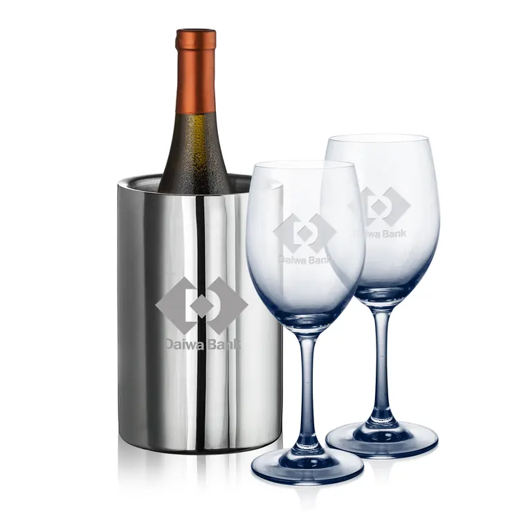 Soudan Wine Glass Set of 2 11 oz Smoke with Jacobs Cooler