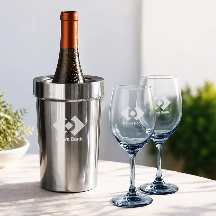 Soudan Wine Glass Set of 2 11 oz Smoke with Milano Cooler #3