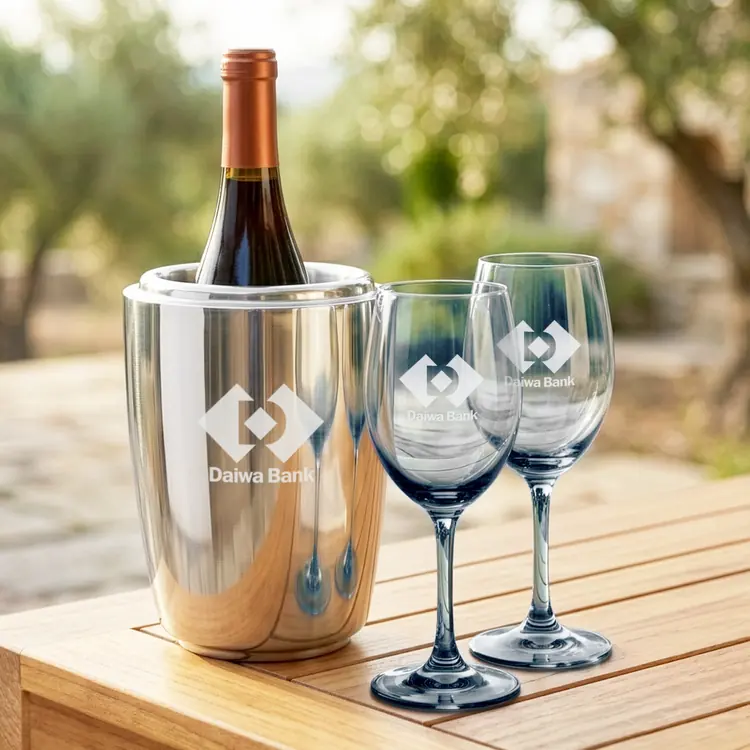 Soudan Wine Glass Set of 2 11 oz Smoke with Pescara Cooler #3