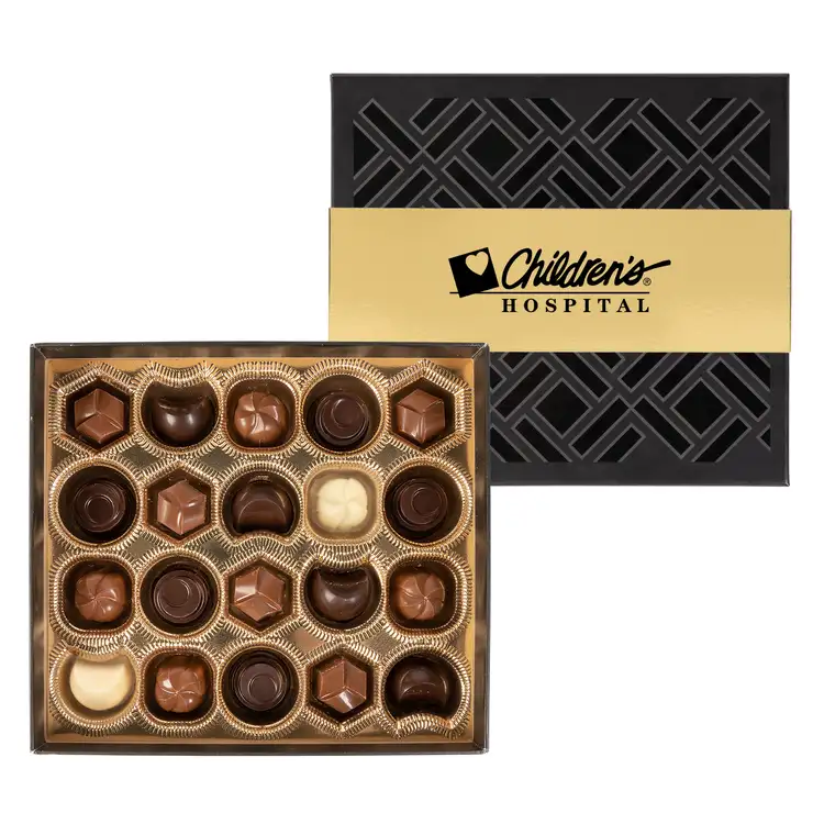20 Truffle Gift Box with Gold Band