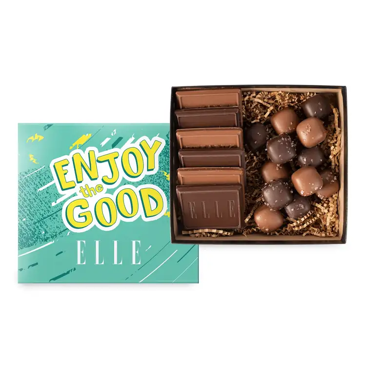Full Colour Lid Gift Box with 6 Cookies and Sea Salt Caramels #2