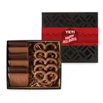 Coffret de biscuits et bretzels avec bande multicolore