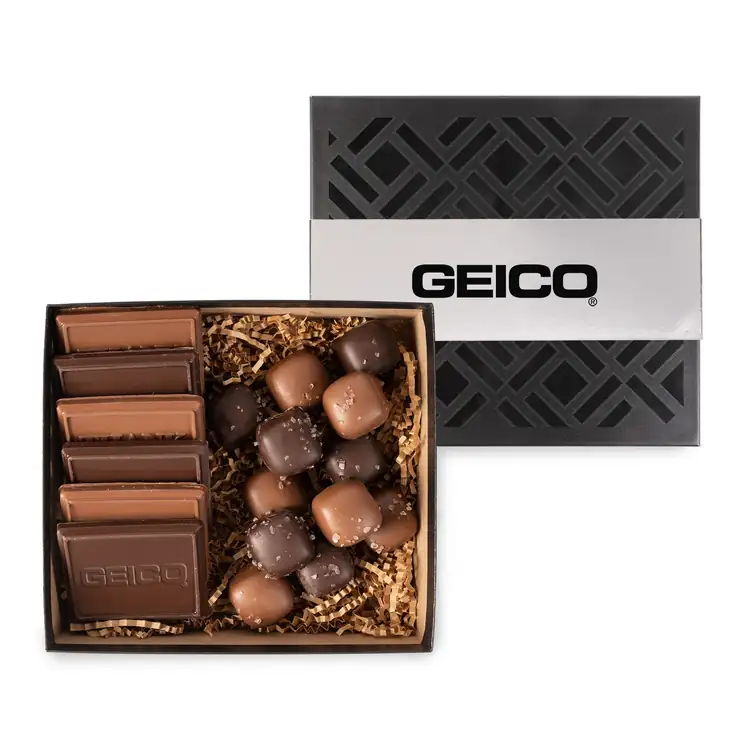 Cookie and Sea Salt Caramel Set in Black and Silver Box