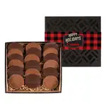 Coffret de dix-huit biscuits ronds avec bande imprimée