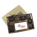 Coffret de huit caramels avec pièce centrale imprimée