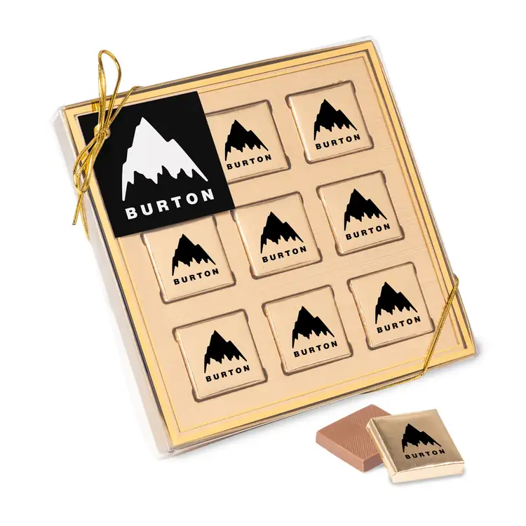 Coffret de neuf carrés de chocolat enveloppés #2