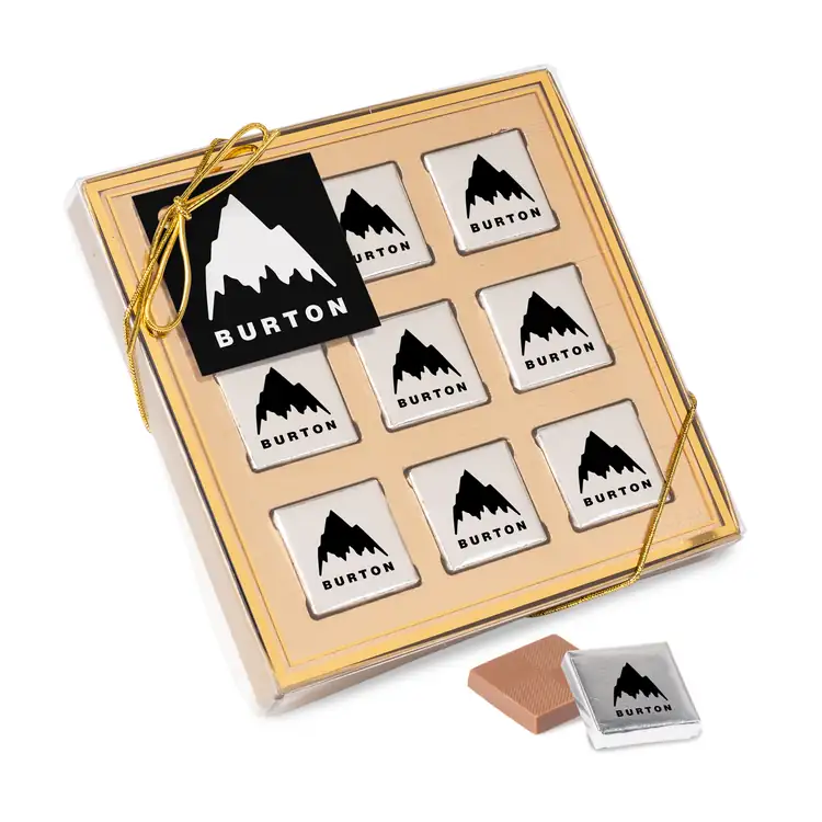 Coffret de neuf carrés de chocolat enveloppés #3