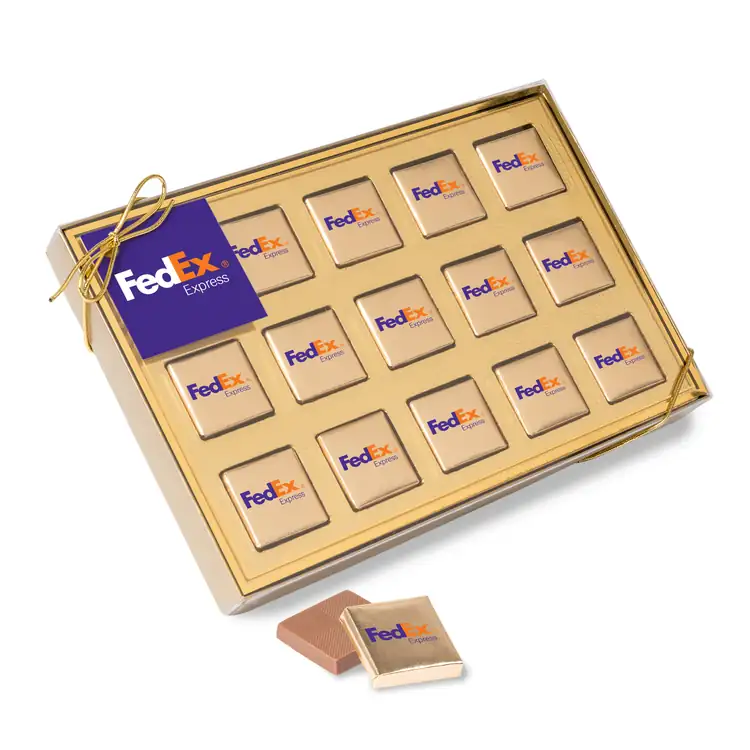Coffret de quinze carrés de chocolat sous feuilles multicolores #2