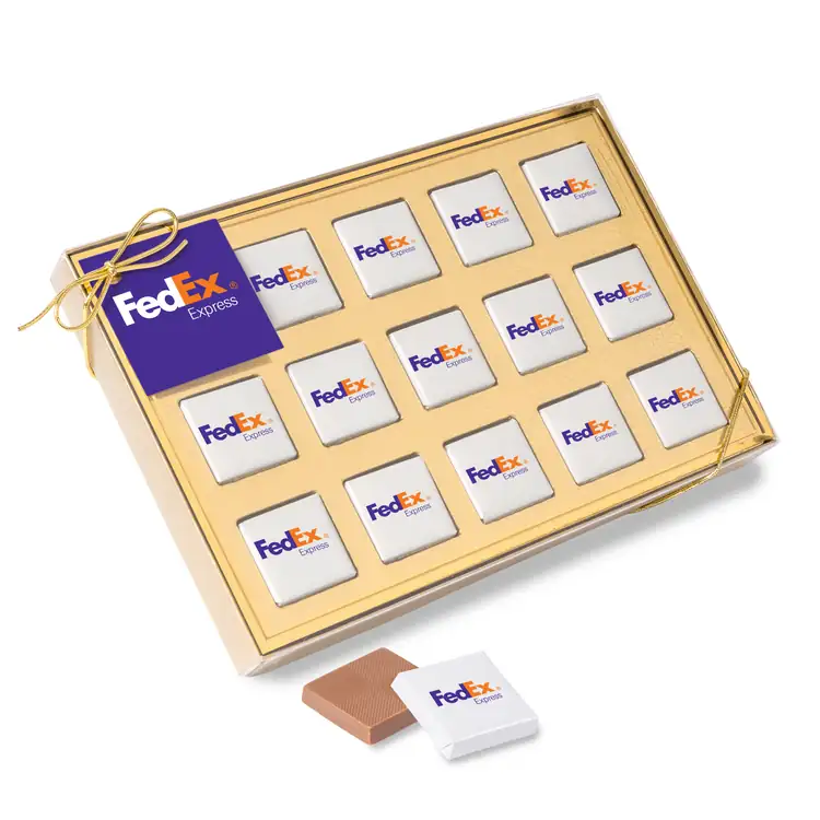 Coffret de quinze carrés de chocolat sous feuilles multicolores #3
