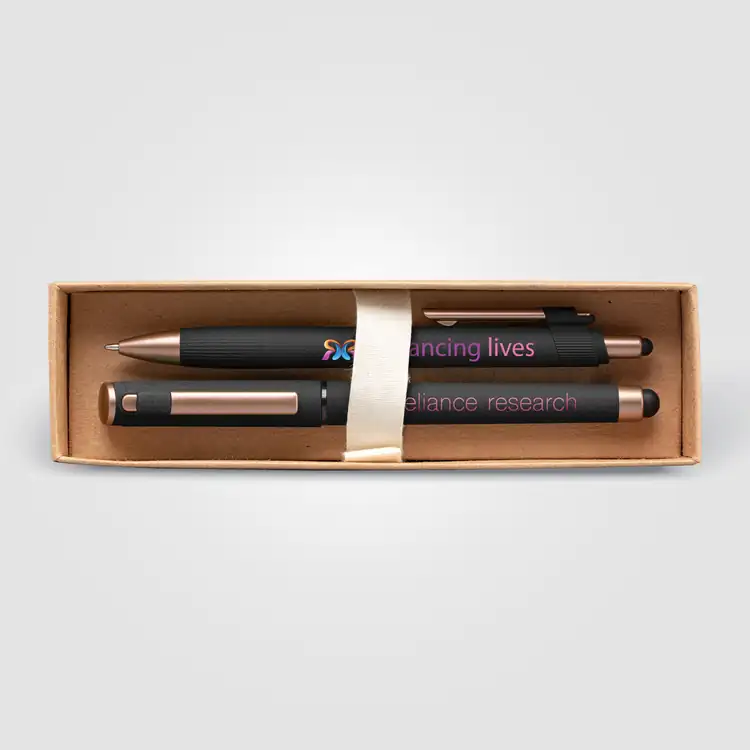 York Recycled Plastic Bronze Trim Pen Gift Set with Printed Box #3
