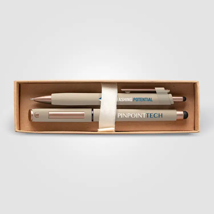 York Recycled Plastic Bronze Trim Pen Gift Set with Printed Box #6