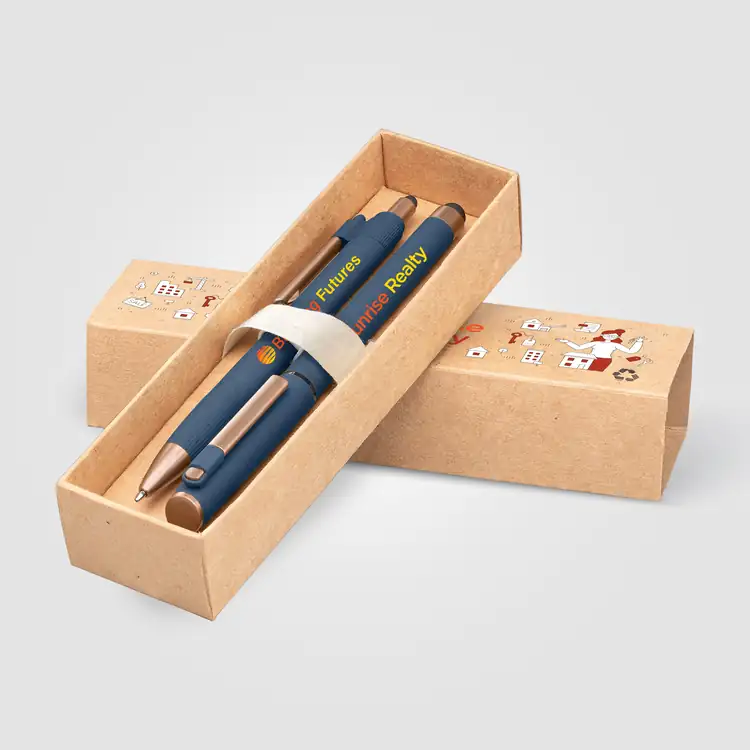 York Recycled Plastic Bronze Trim Pen Gift Set with Printed Box #8