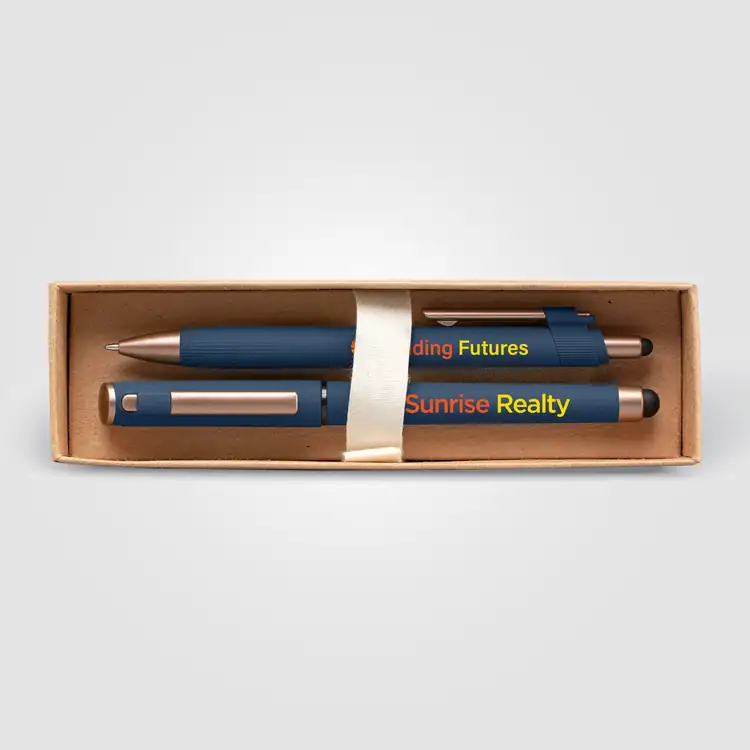 York Recycled Plastic Bronze Trim Pen Gift Set with Printed Box #9