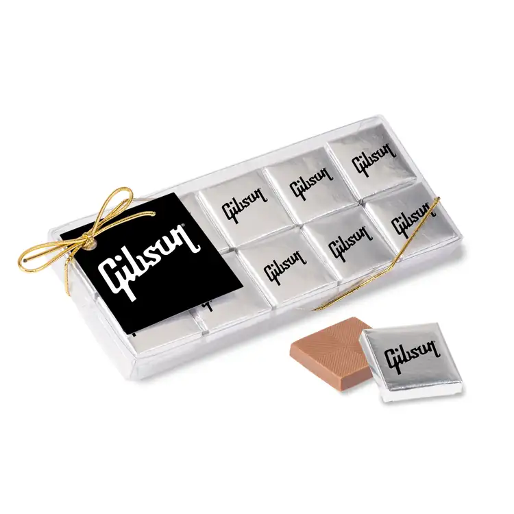 Coffret de vingt carrés de chocolat avec boucle dorée #3