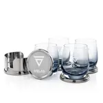 Coffret dessous-de-verre Baldoni et 4 verres Soudan fumé - Gravure