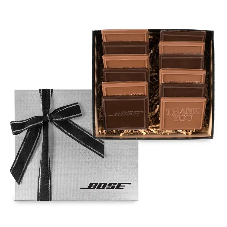 Gold or Silver Gift Box with 12 Chocolate Cookies #2