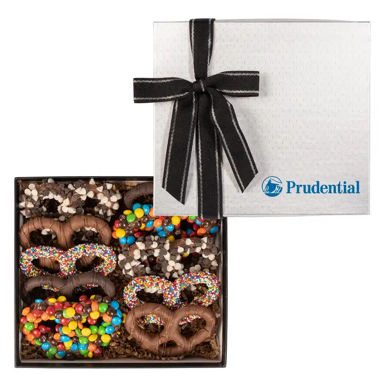 Gold or Silver Premier Chocolate Pretzel Gift Box #2