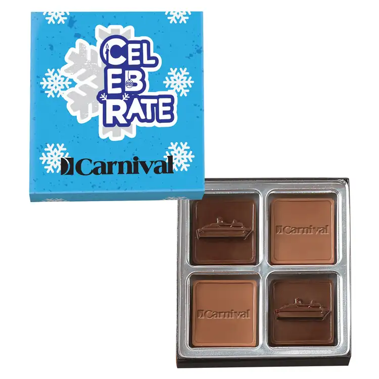 Coffret multicolore de carrés de chocolat 2-1/2 oz