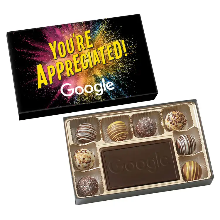 Truffle Gift Box Full Color Lid with 8 Truffles #3
