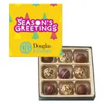 Coffret multicolore de neuf truffes assorties