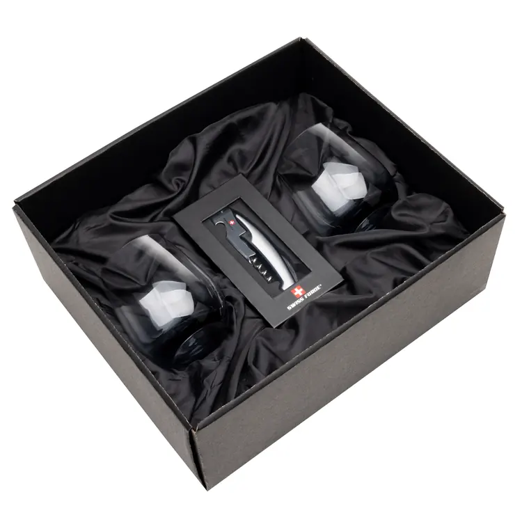 Swiss Force Wine Tool and 2 Soudan Smoke glasses Gift Set - Deep Etch #5