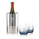 Coffret refroidisseur à vin Catania et 2 verres Soudan fumé - Gravure